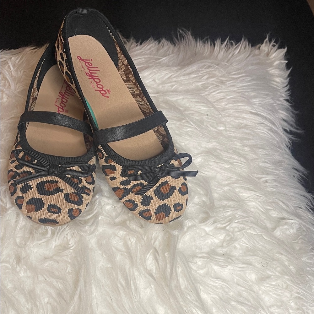 Jellypop Leopard Flats with Black Trim